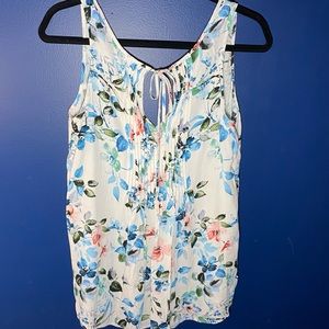 Sanctuary Sz L Palma Pintuck Floral Sleeveless Top
